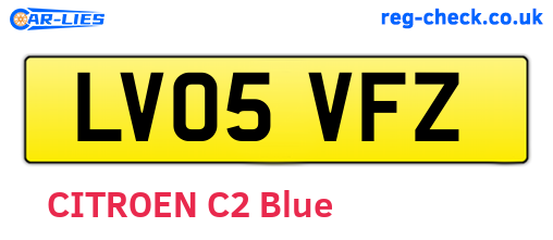 LV05VFZ are the vehicle registration plates.