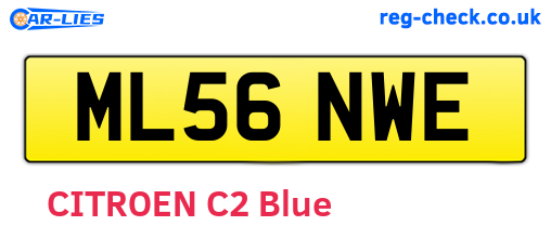 ML56NWE are the vehicle registration plates.