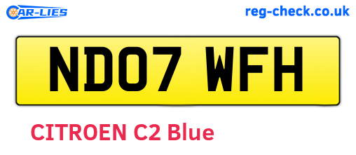 ND07WFH are the vehicle registration plates.