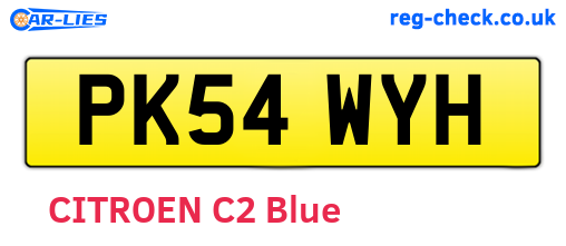 PK54WYH are the vehicle registration plates.