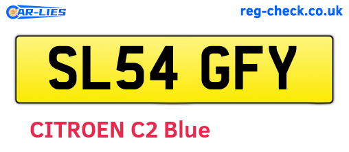 SL54GFY are the vehicle registration plates.