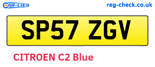 SP57ZGV are the vehicle registration plates.