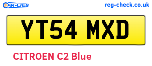 YT54MXD are the vehicle registration plates.