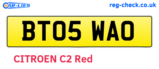 BT05WAO are the vehicle registration plates.