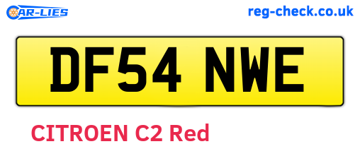 DF54NWE are the vehicle registration plates.
