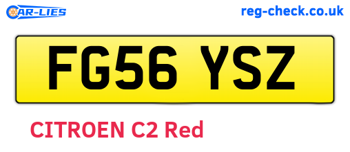 FG56YSZ are the vehicle registration plates.