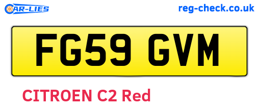 FG59GVM are the vehicle registration plates.