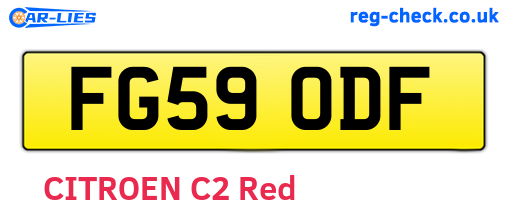 FG59ODF are the vehicle registration plates.