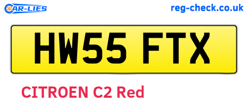 HW55FTX are the vehicle registration plates.
