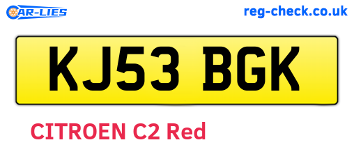 KJ53BGK are the vehicle registration plates.