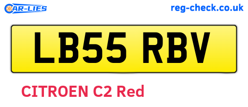 LB55RBV are the vehicle registration plates.