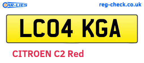 LC04KGA are the vehicle registration plates.
