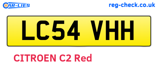 LC54VHH are the vehicle registration plates.