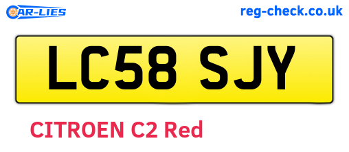 LC58SJY are the vehicle registration plates.