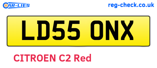 LD55ONX are the vehicle registration plates.
