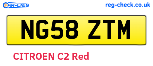 NG58ZTM are the vehicle registration plates.