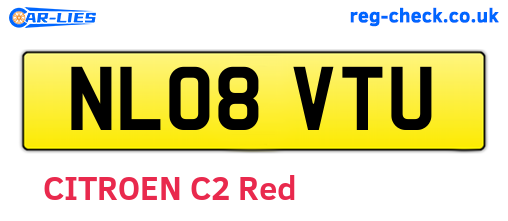 NL08VTU are the vehicle registration plates.
