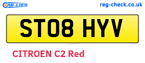 ST08HYV are the vehicle registration plates.