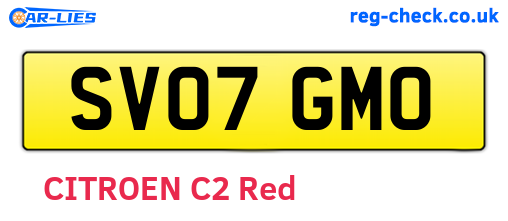 SV07GMO are the vehicle registration plates.