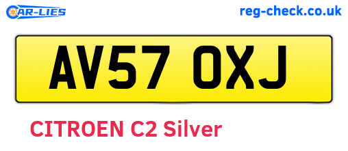 AV57OXJ are the vehicle registration plates.