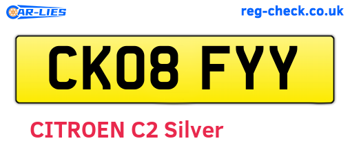 CK08FYY are the vehicle registration plates.