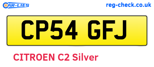 CP54GFJ are the vehicle registration plates.