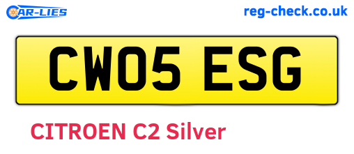 CW05ESG are the vehicle registration plates.