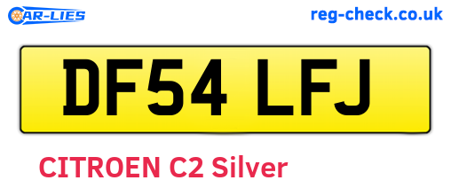 DF54LFJ are the vehicle registration plates.