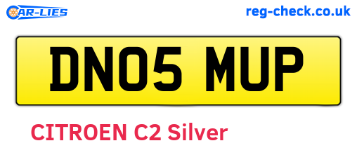 DN05MUP are the vehicle registration plates.