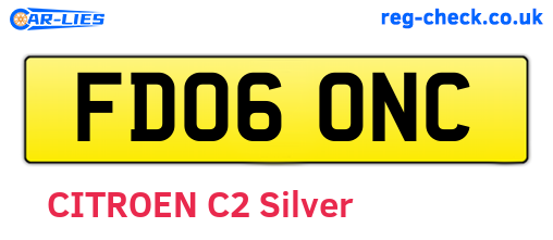 FD06ONC are the vehicle registration plates.