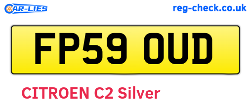 FP59OUD are the vehicle registration plates.