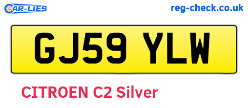 GJ59YLW are the vehicle registration plates.