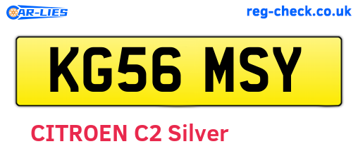 KG56MSY are the vehicle registration plates.