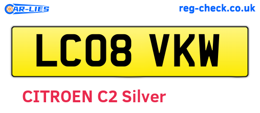LC08VKW are the vehicle registration plates.