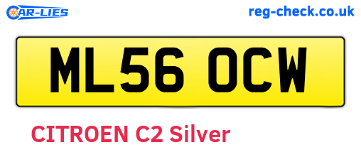 ML56OCW are the vehicle registration plates.