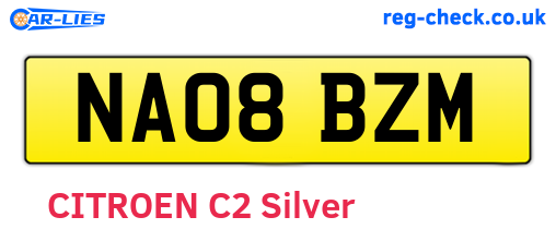 NA08BZM are the vehicle registration plates.
