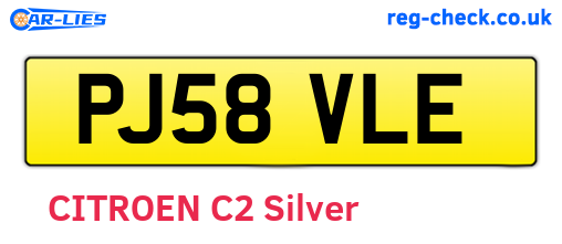 PJ58VLE are the vehicle registration plates.