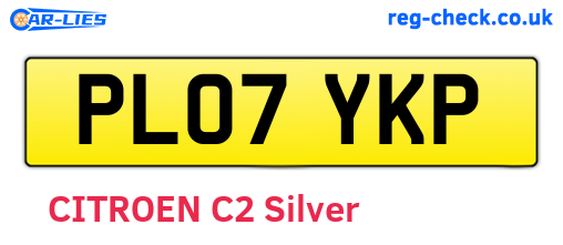 PL07YKP are the vehicle registration plates.