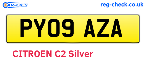 PY09AZA are the vehicle registration plates.