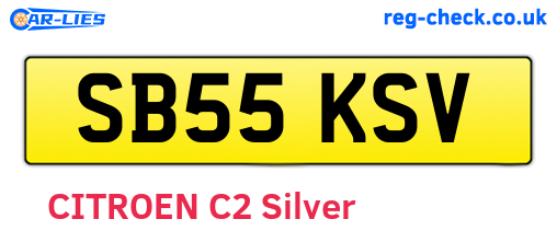 SB55KSV are the vehicle registration plates.