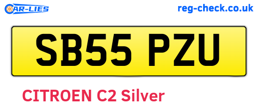 SB55PZU are the vehicle registration plates.