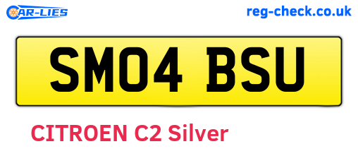 SM04BSU are the vehicle registration plates.