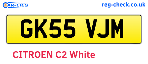GK55VJM are the vehicle registration plates.