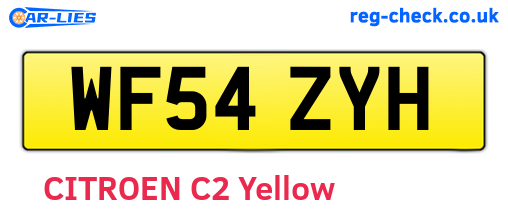 WF54ZYH are the vehicle registration plates.