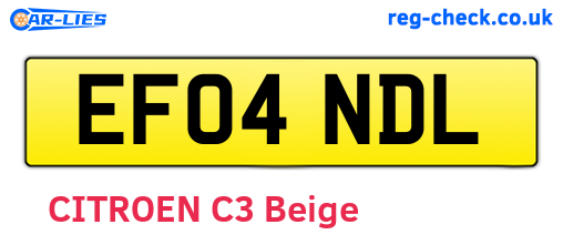 EF04NDL are the vehicle registration plates.