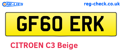GF60ERK are the vehicle registration plates.