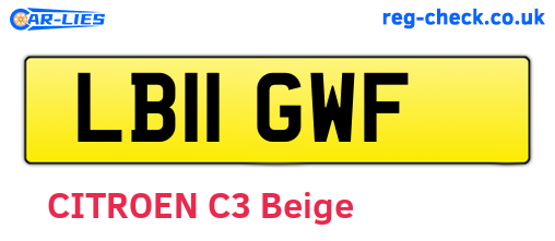 LB11GWF are the vehicle registration plates.