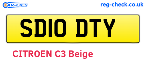 SD10DTY are the vehicle registration plates.
