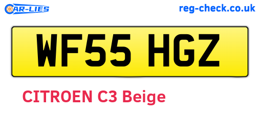 WF55HGZ are the vehicle registration plates.