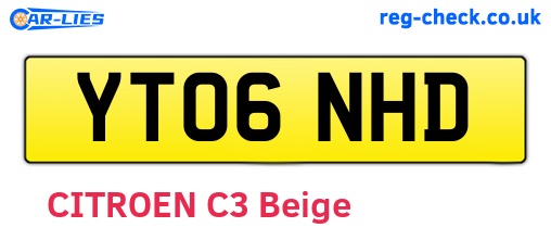 YT06NHD are the vehicle registration plates.
